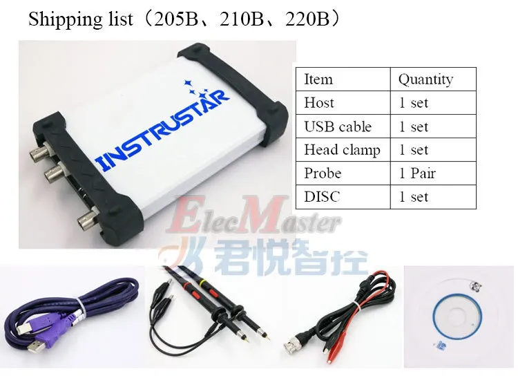 ISDS205C Виртуальный осциллограф PC USB 48 M Частота образца 20 M бандит с логическим анализатором