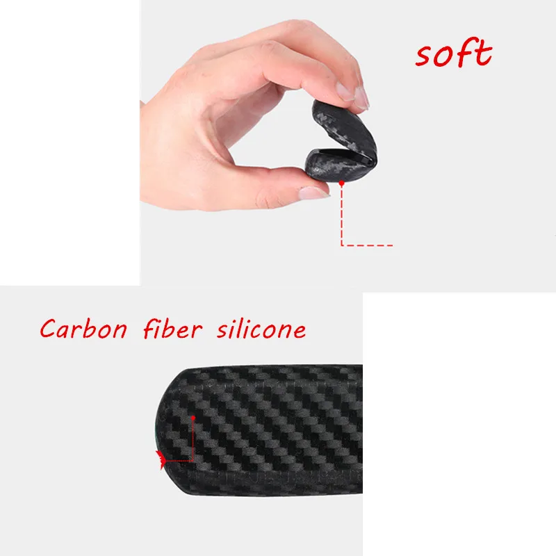 Carbon Fiber Pattern Silicone Car Key Case Cover For Volkswagen Golf 7 VW MK7 New Polo Skada Octavia A7 Keys Keychain