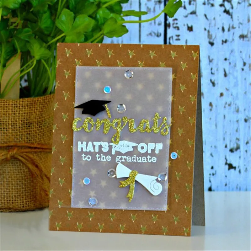 

Cuts Graduate Hats Metal Cutting Dies for Scrapbooking Card Album Embossing Crafts Diecut Stencil New Template