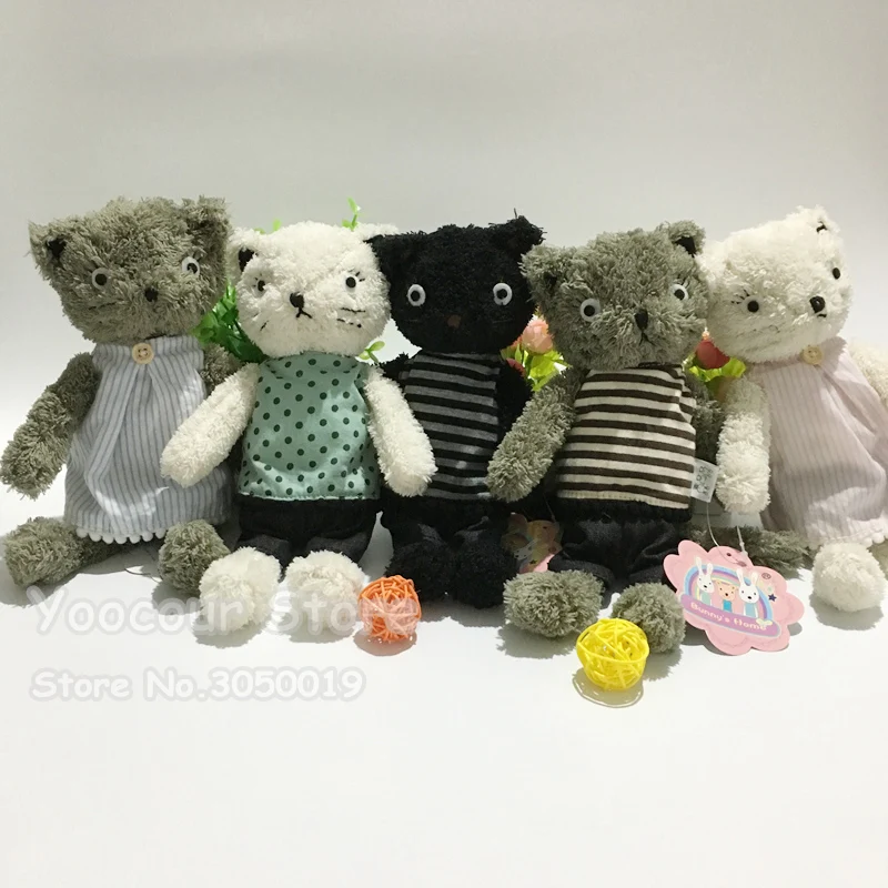 1 комплект Kawaii кошки плюшевые куклы с сменной одеждой чучело мягкие игрушки для детей девочек детские игрушки подарок(1 Кот и 2 одежды