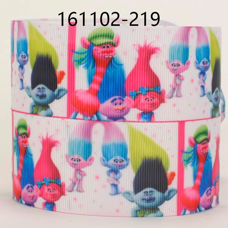 Новинка 50 ярдов 1/2 &quot38 мм Мультяшные тролли ленты банты напечатанные grosgrain