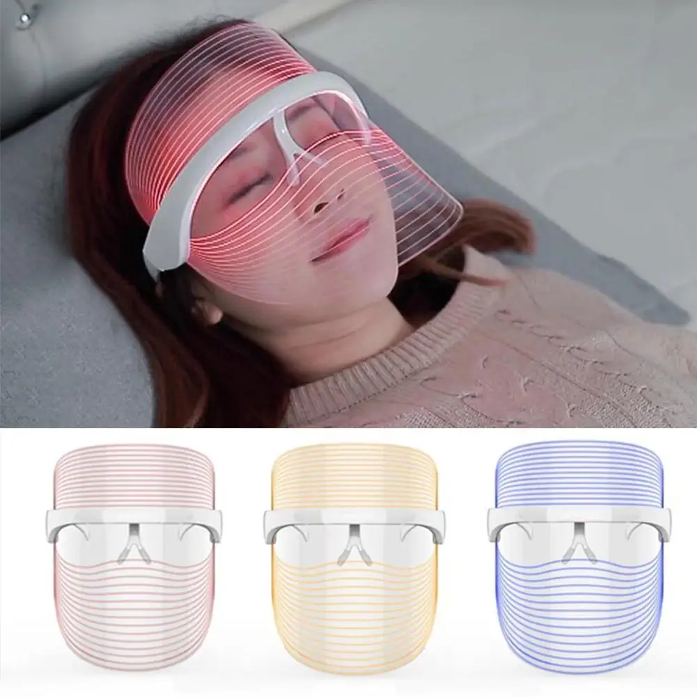 

3 Color LED Light Therapy Face Mask Facial SPA Acne Treatment Wrinkle Freckle Removal Whitening Skin Rejuvenation Beauty Machine