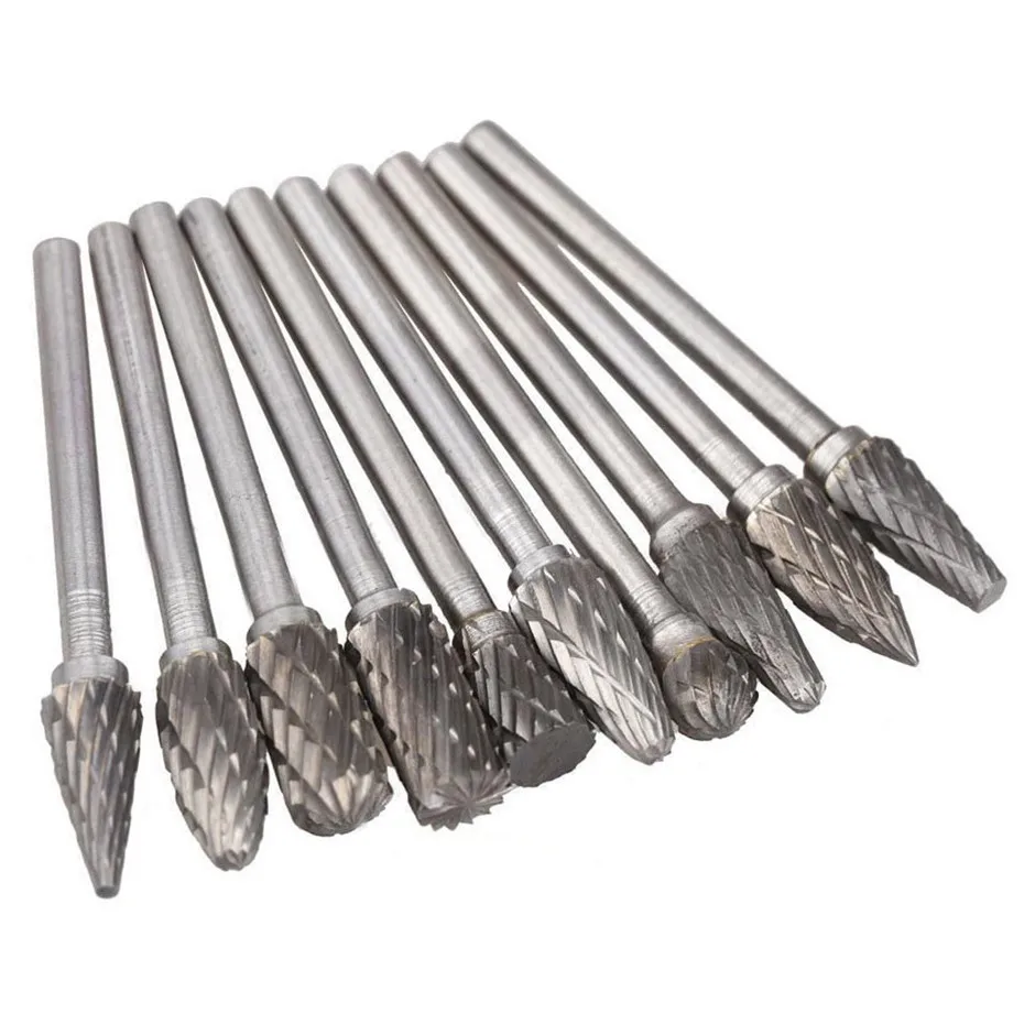 

10pcs Rotary File Electric Grinding Polishing Head Engraving Cutter DIY Metal Working Wood Tool Milling cutter