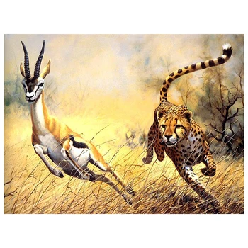 

YI BRIGHT Full Square/Round Drill DIY Diamond Painting "Cheetah / Antelope" Embroidery Cross Stitch Rhinestones Home Decor CNN