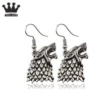 Серьги "Игра престолов", голова волка, семейные серьги-гвоздики Старк для женщин, ювелирные изделия для фанатов