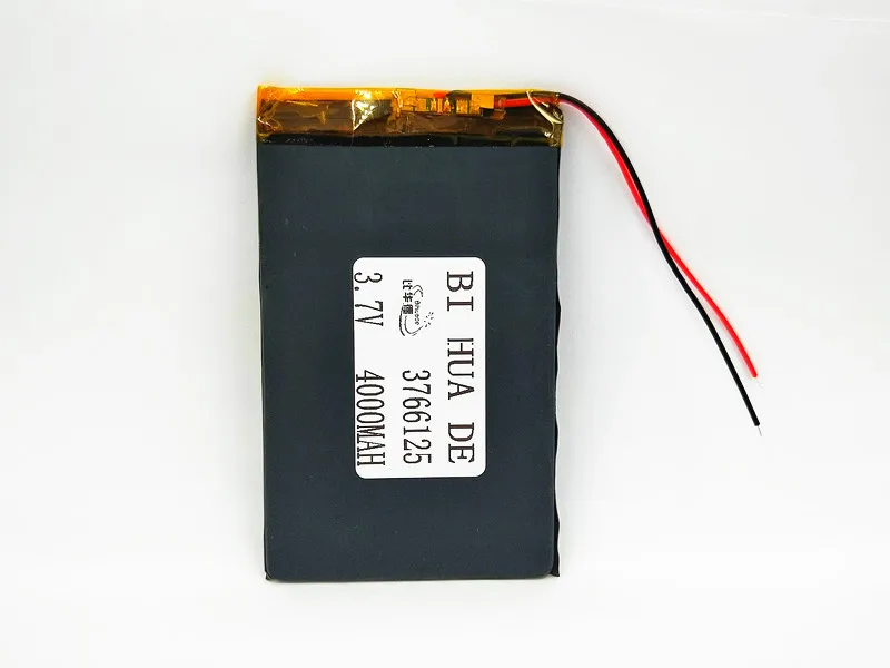 4000 mah литий-полимерный 3766125 3,7 V планшет Li-Po Аккумуляторная батарея для ПЭВМ КПК DVD планшет MID gps электрические игрушки батареи