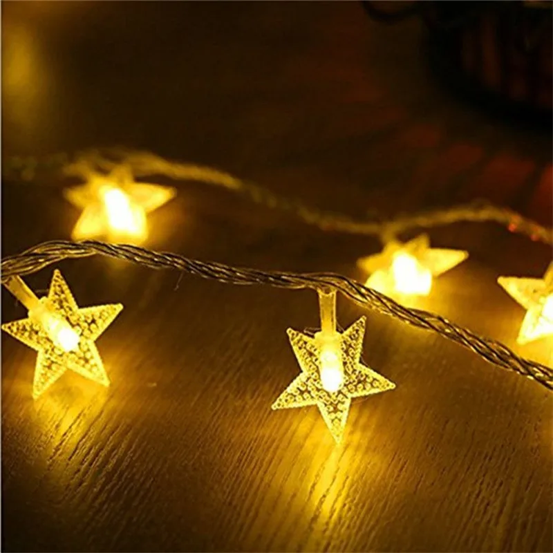 ECLH 1/3 м светодиодный строки горит звезда светодиодный фея Рождественские огни свадебные украшения огни Батарея работать гирляндой