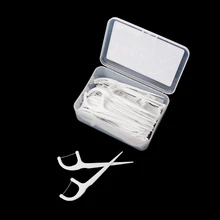 50 шт. бамбуковый уголь зубная нить зуб палочки зубочистка и зубная нить