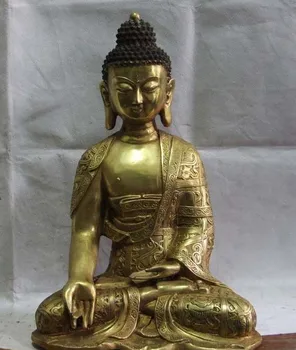 

16 Tibet Brass Copper Temple Sakyamuni Amitabha Ru lai Tathagata Buddha Statue
