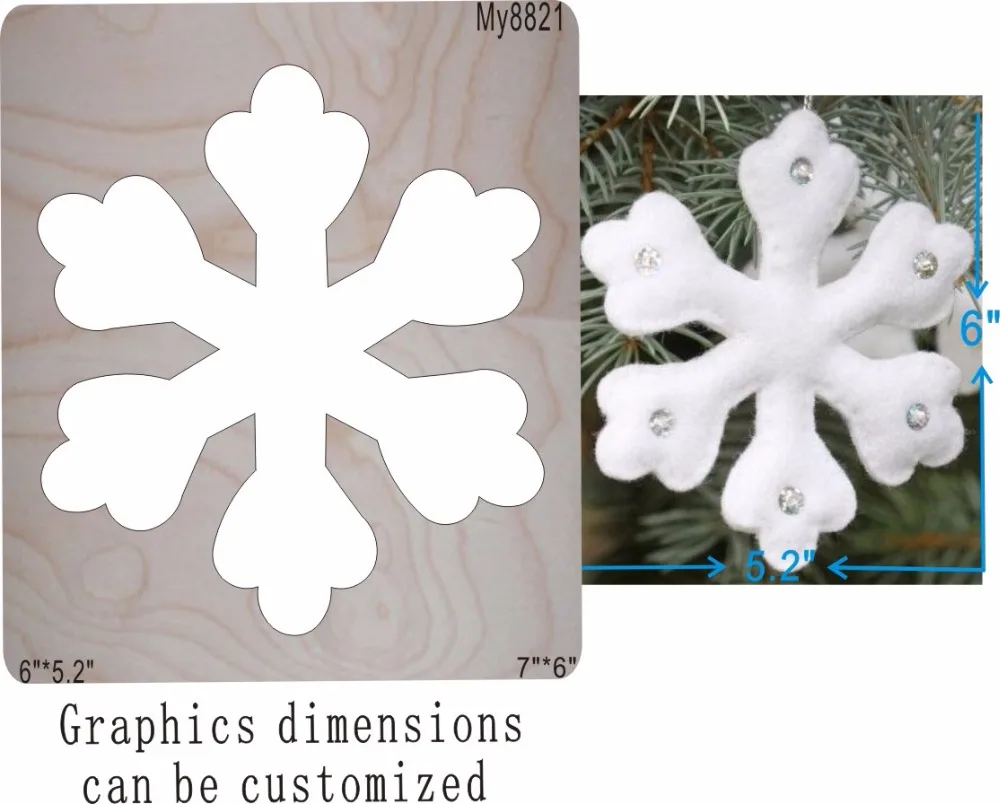 

snowflake DIY wood moulds die cut accessories wooden die Regola Acciaio Die Misura/ MY