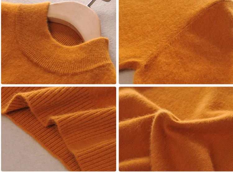 Lafarvie модный вязаный свитер из смеси на основе кашемира женские топы Осень Зима Водолазка длинный рукав пуловер женский джемпер