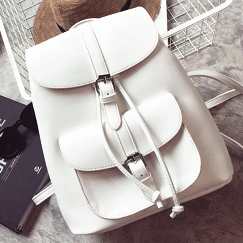 

Litthing Women Drawstring PU Leather Backpacks Small School Bags Casual Waterproof Rucksack Multi-compartment Backpack