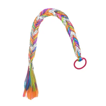 

Idealway Colorful Children Wig Twisted Braid Hair Rope Gradient Color Girl Wig Braids Elastic Hair Bands Cute Accessories