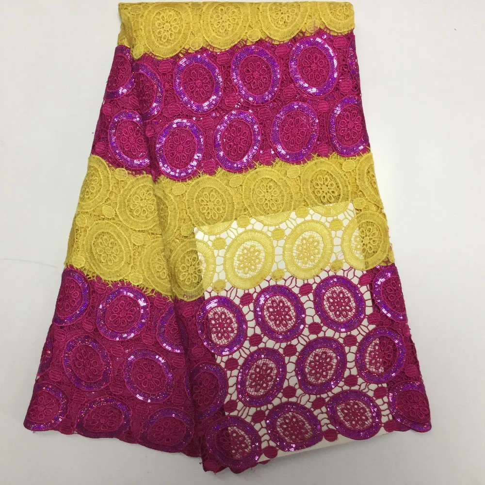 

2017 new coming african lace cotton cord lace guipure lace fabric with high quality for Free shipping