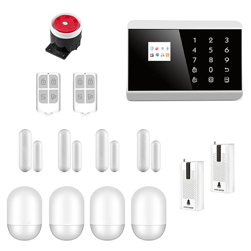 

Android IOS APP 433Mhz Sensor GSM PSTN Home Burglar Security Alarm System Wireless Anti-pet PIR Vibration Breakage Door Sensor