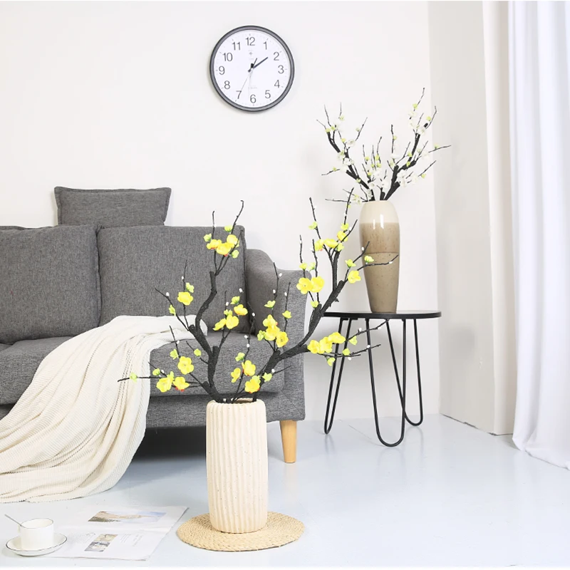 

1PC Large Plum Blossoms Tree Branch Artificial Flowers for Home Hotel Lobby Reception Flowers Decoration Winter Plant Home Decor