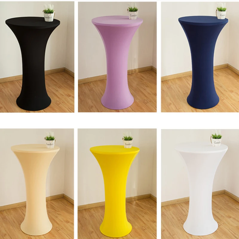 

Round Stretch Tablecloth for High table Cocktail Table cover Tight Fit Fitted Tablecloth for Wedding Party Hotel Decoration