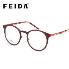 FEIDA бренд TR90 Ретро Круглый прозрачный очки для Для женщин Мода поддельные очки для зрения близорукость Компьютер очки оправы очков
