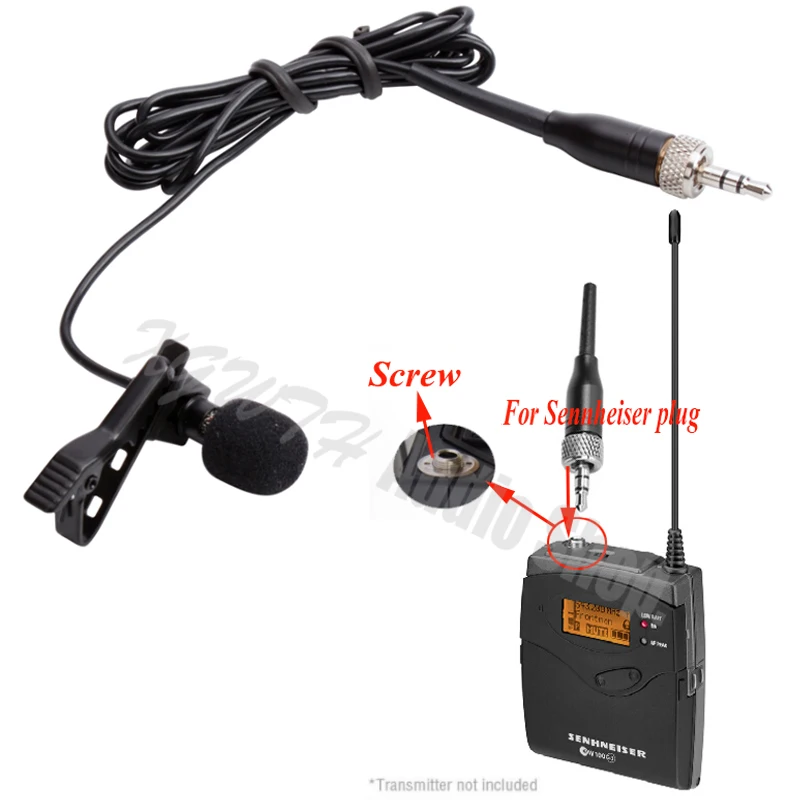 

Mini Clip Lapel Lavalier Microphone Omnidirectional Condenser Audio Mic for Sennheiser G1 G2 G3 G4 Wireless BodyPack Transmitter