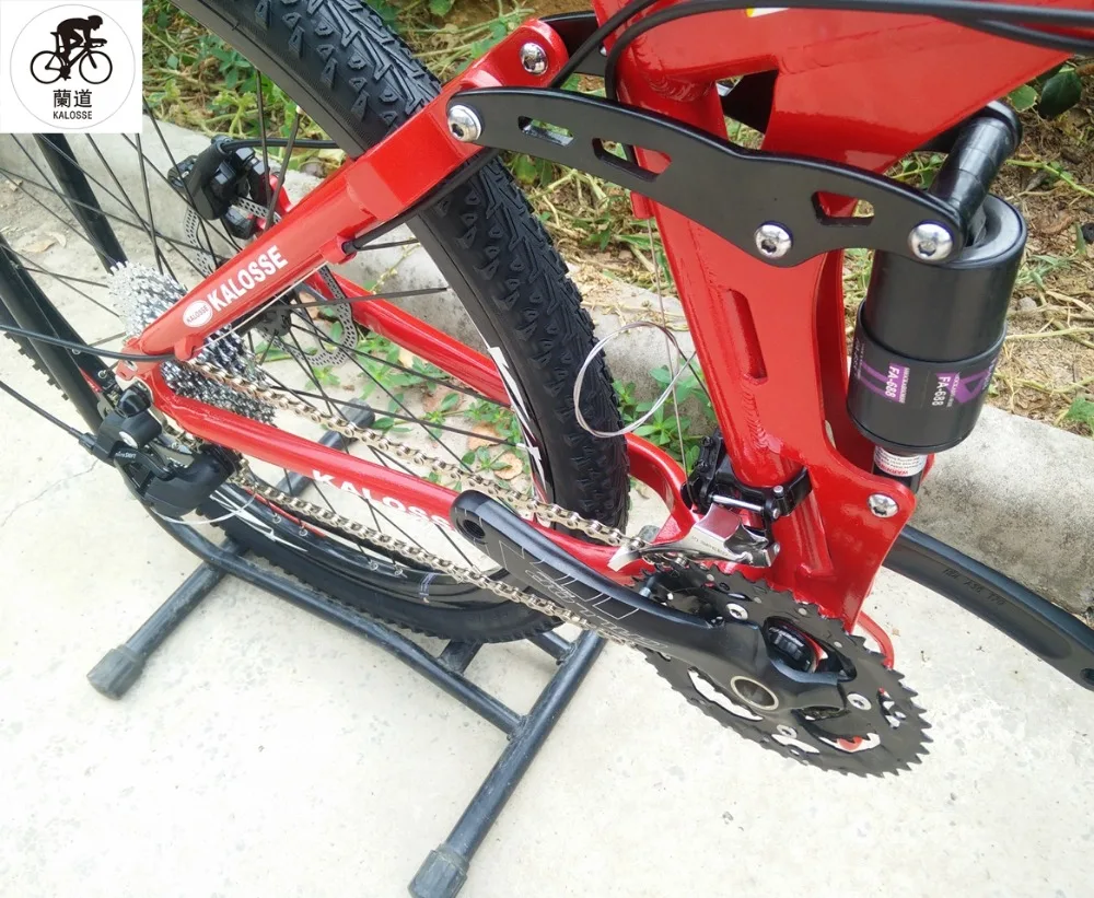 Excellent Kalosse 26*17  28 holes  Hydraulic brakes bicycle  full suspension mountain bike  mountain  bicycle  30 speed 8