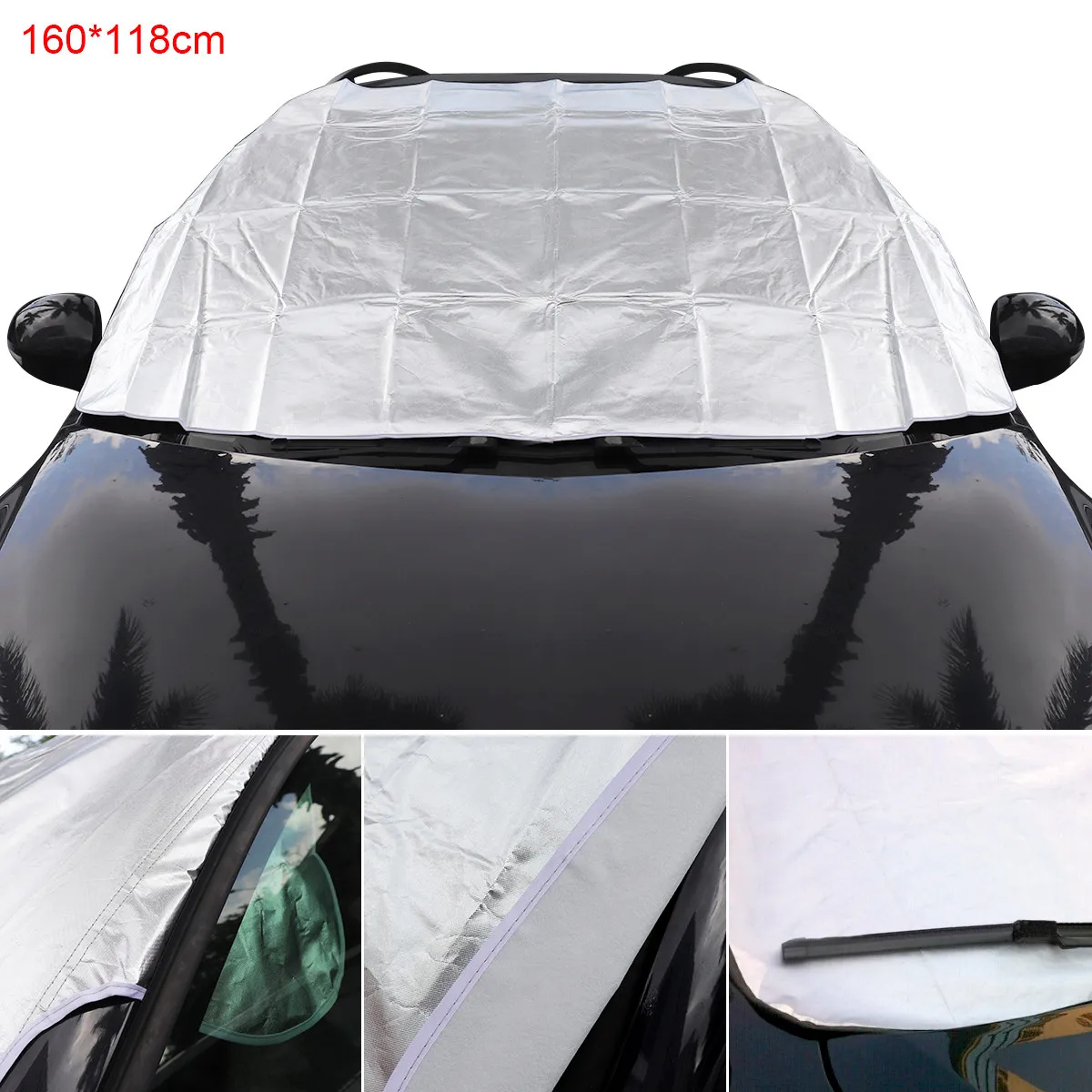 

L Universal Thick Front Windshield Car Covers Aluminum Foil Cotton Anti Snow Rain Ice UV Sun Shade Dust Protection Car Clothing