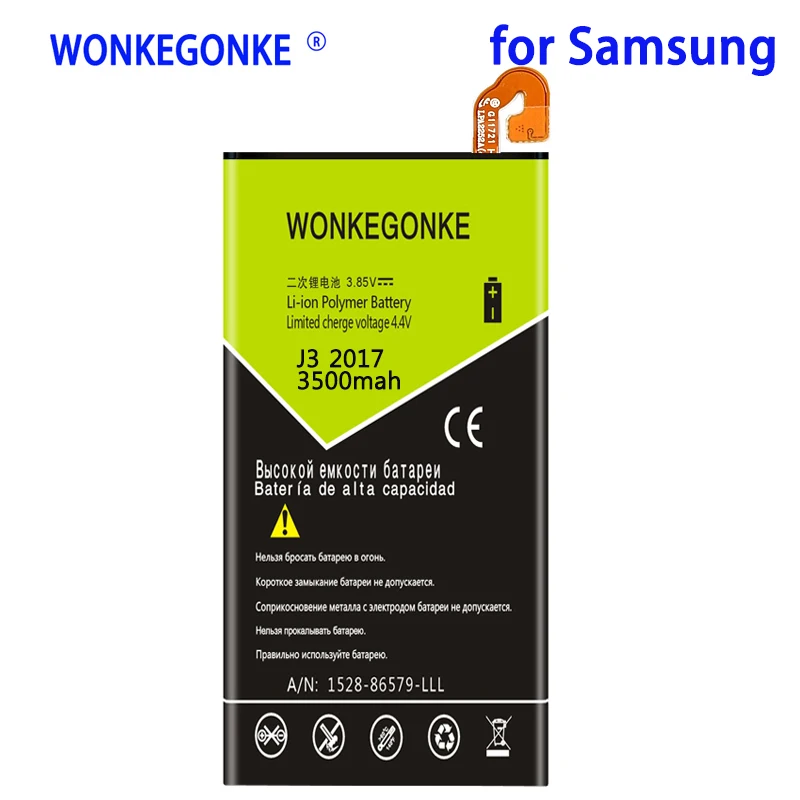 

WONKEGONKE 3500mah EB-BJ330ABE For Samsung GALAXY J3 2017 SM-J330 J3300 2017 Edition battery