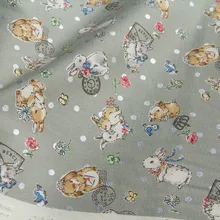 Полметра японская Kokka Oxford хлопковая ткань Лоскутная стеганая ткань Текстиль для шитья Ретро Кролик D