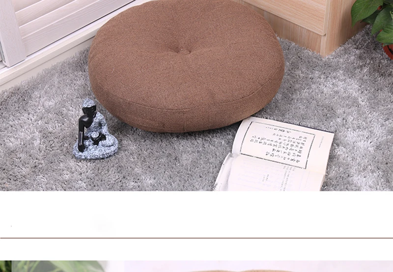Новый японский стиль декоративные подушки лен хлопок мягкие круглые Хлопок Подушка ягодицы коврик йога коврик подушки home decor