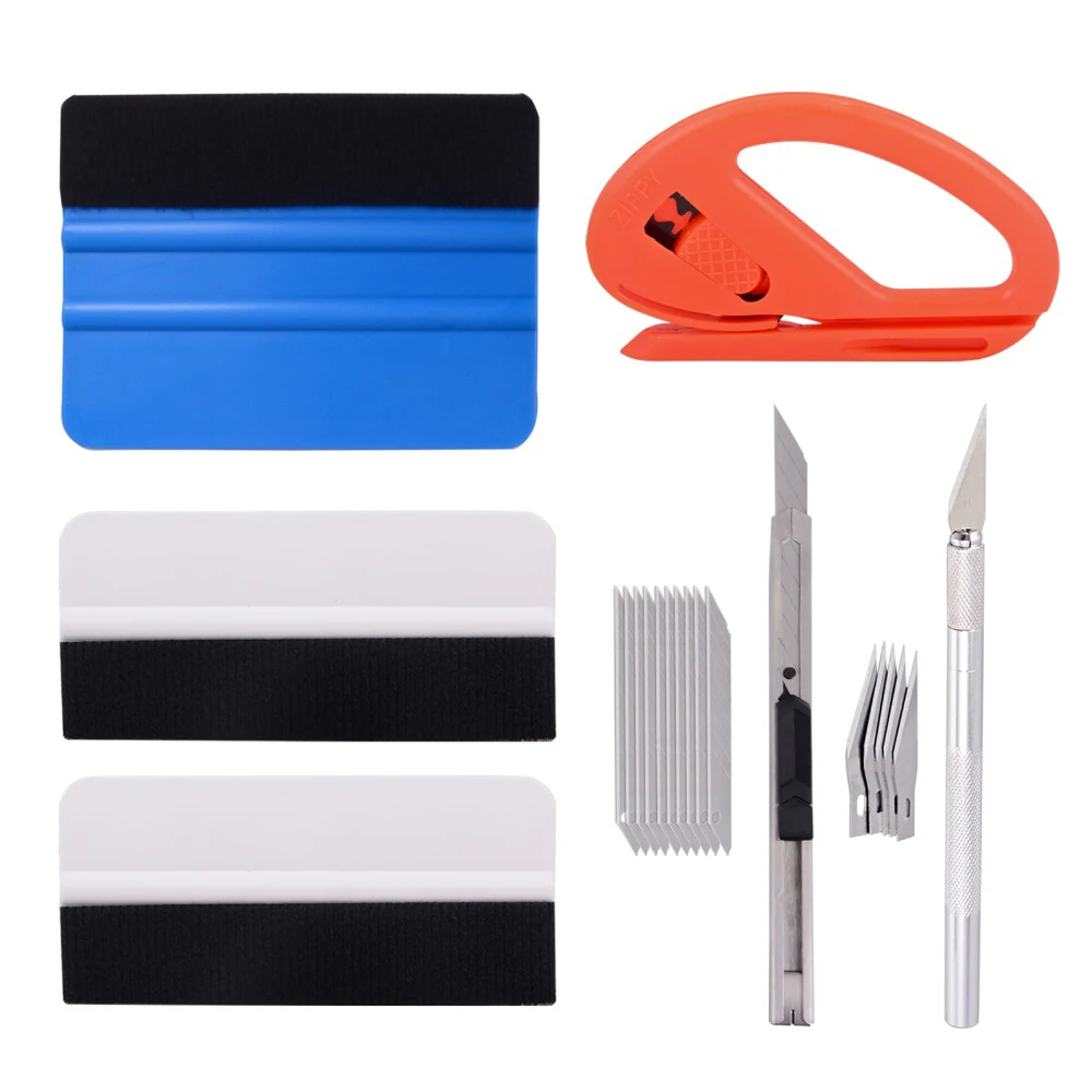 

EHDIS Window Tints Tools Kit Vinyl Car Wrap Carbon Foil Film Felt Squeegee Scraper Wrapping Cutter Knife Car Sticker Accessories