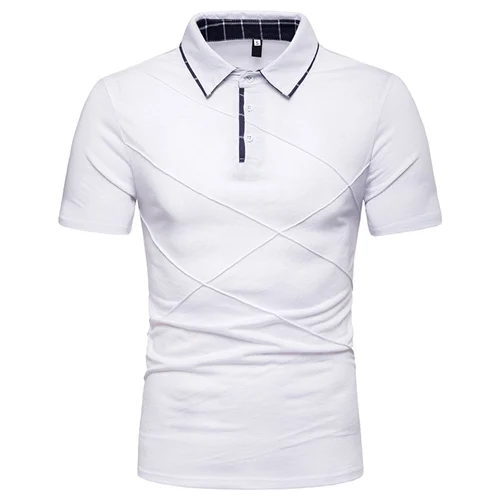 Нам Размеры Для мужчин рубашки поло новые летние однотонные мужские рубашки поло Для мужчин s Повседневное олень вышивка Мужское поло рубашка Для мужчин короткий рукав Топ XT807 - Цвет: White