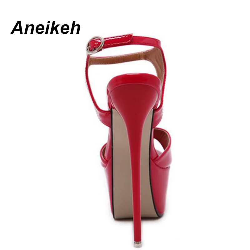 Women High Heels Sandals 16cm Open Toe Buckles Nightclub Party Big Size 15