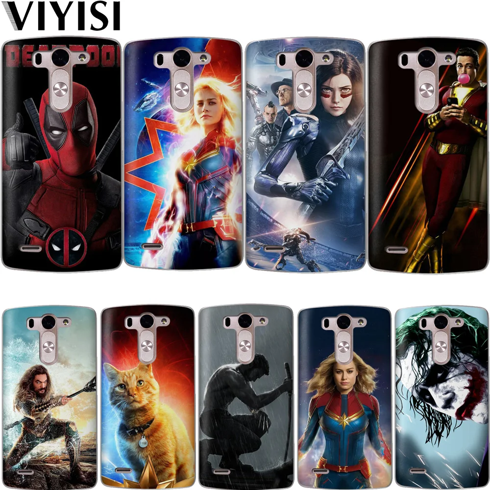 

Luxury Captain Marvel DC Joker Shazam Deadpool Phone Case For LG G6 G4 G5 Q8 Q6 K8 K7 K10 2017 X Power 2 Coque Fundas Etui Cat