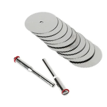 

HSS Wood Cutting Saw Blade Discs Assorted 2 Mandrels Drill Set For Rotary Tool