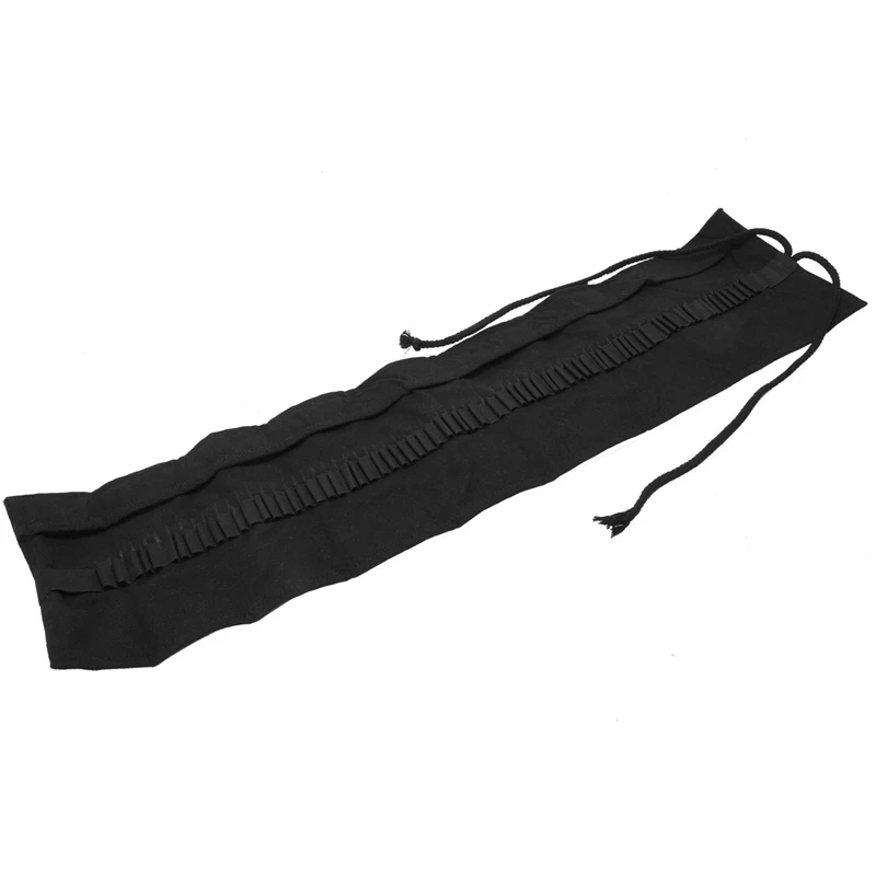 

Canvas Pencil Wrap, Pencils Roll Pouch Case Hold For 72 Colored Pencils ( PENCILS NOT INCLUDED )-Black,72 Holes