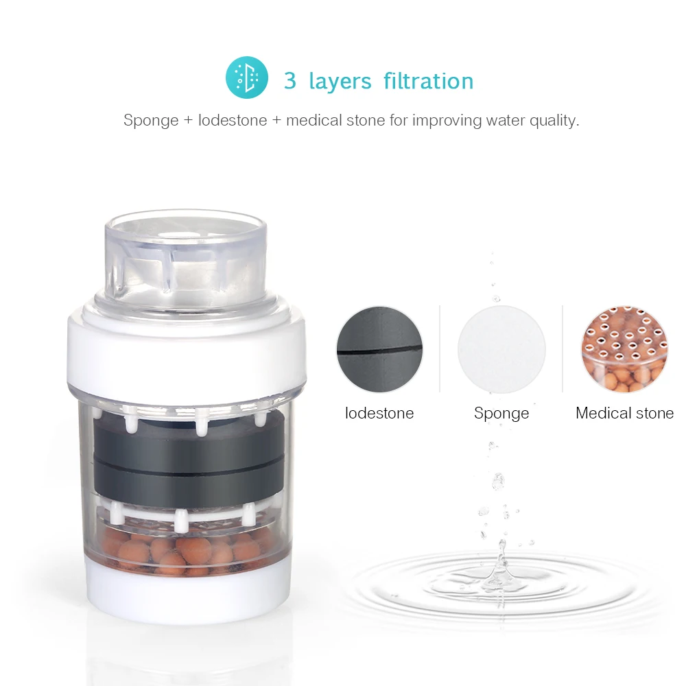 Portable Household Kitchen Water Faucet Purifier Medical Stone Magnetized Water Strainer Handy Kitchen Faucet Strainer