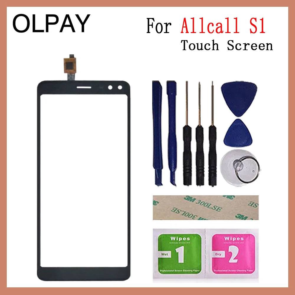 OLPAY 5,5 дюймов Новинка для Allcall S1 сенсорный экран дигитайзер панель передняя внешняя стеклянная линза сенсор Бесплатный клей+ салфетки