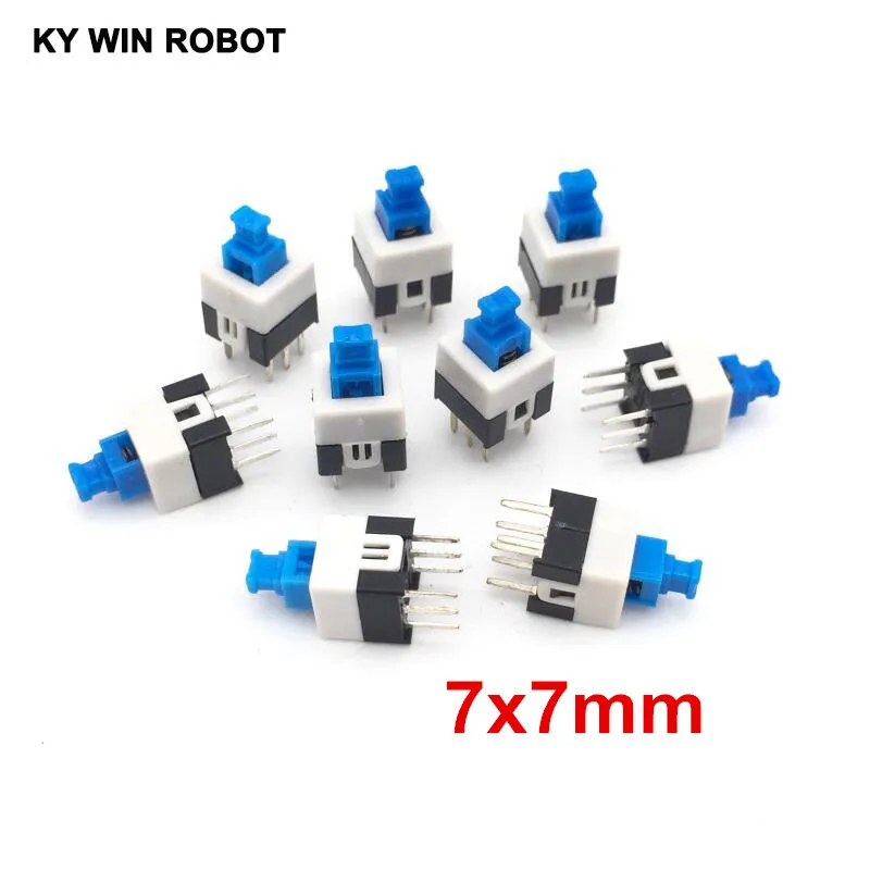 

20pcs/lot Square 7*7MM 6 Pin DPDT Mini Push Button Self-locking Switch 7x7x12mm Multimeter Switch Free Shipping