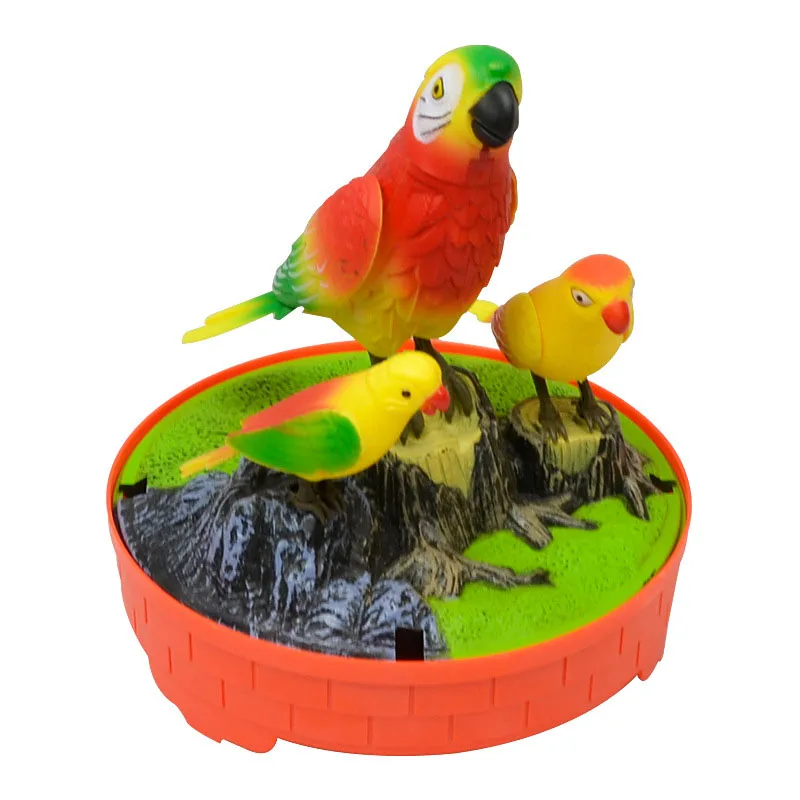 

Sound Voice Control Electric Bird Pet Toy Electric Simulation Three Birds Induction Bird Cage Garden Ornaments Home Decoration