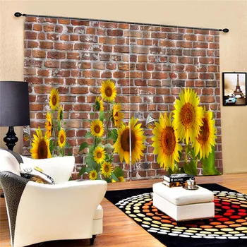 

Chrysanthemum 2Pcs/Set window curtains for living room bedroom kitchen 3D blinds finished drapes blackout curtains JUN11