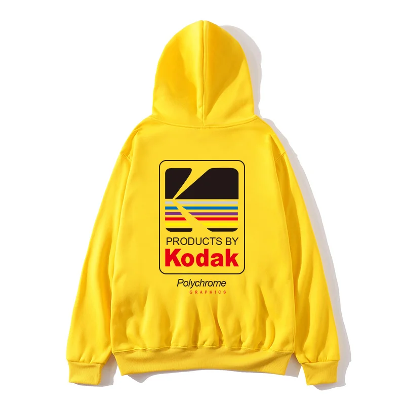 

Khaki black white pink streetwear Polychrome Hoodies Sweatshirt Men Women Fashion letter autumn winter Hip Hop Kodak hoodies men