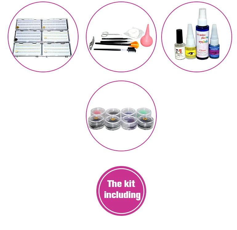 Case para Ferramentas de Beleza Camadas Duplas Enxertia Cílios Extension Kit Conjunto Completo Maquiagem Enxerto 3 Camadas duplas Enxertia Cílios Cílios Extension Kit