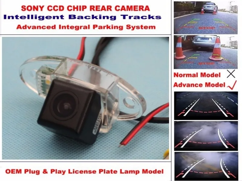 For GMC Acadia 2007~2014 Smart Tracks Chip Camera  HD CCD Intelligent Dynamic Parking Car Rear View Camera (3)