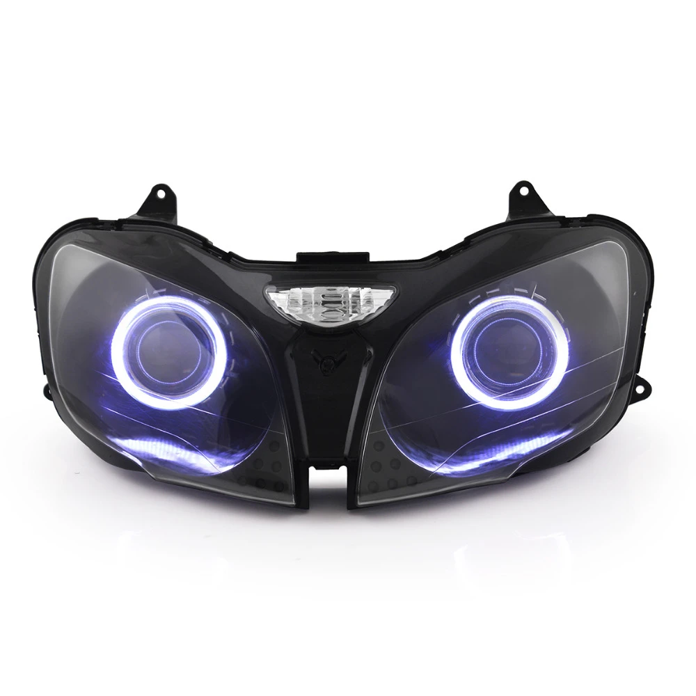 Kt Headlight For Kawasaki Ninja Zx6r Zx6r 20002002 Led Angel Eye Motorcycle Hid Projector