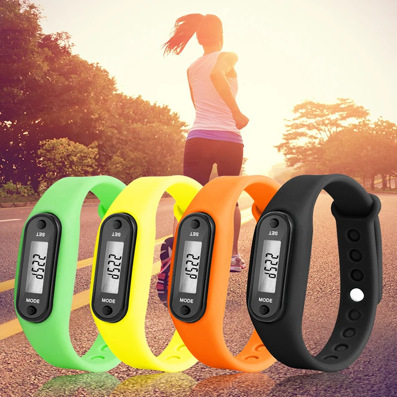 

digital LCD display pedometer calorie counter silicone running pedometer fitness smart meter fitness bracelet Multicolor