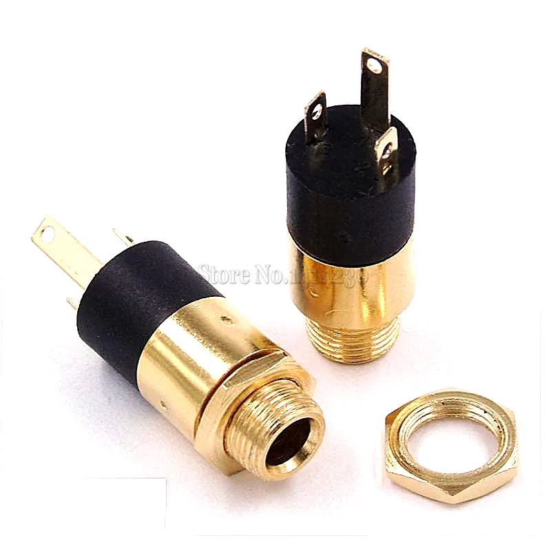 100PC 3 5MM cylindrical socket PJ 392 Stereo Female Socket Jack with Screw 3 5 Audio Video Headphone Connector PJ392 GOLD PLATED
