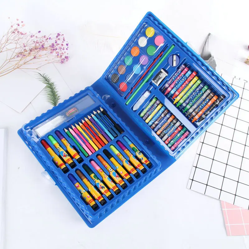 

68 Set Children Painting Suit Student Stationery Case Fine Arts Study Good At Swimming Colour Pen Paint Brush Stationery Suit