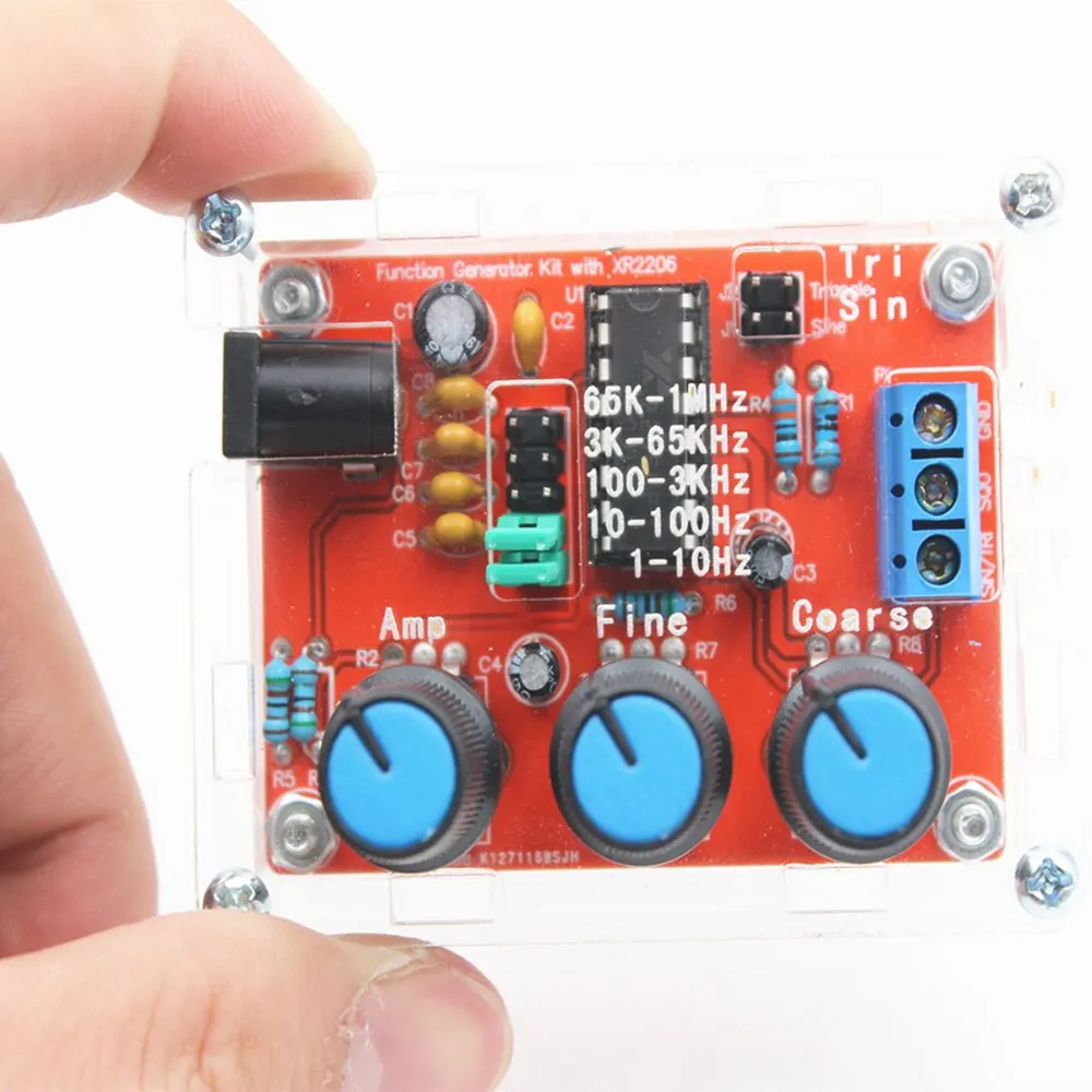 

Function Signal Generator DIY Kit Sine/Triangle/Square Output Generator Adjustable Frequency Amplitude XR2206 Welding with Shell