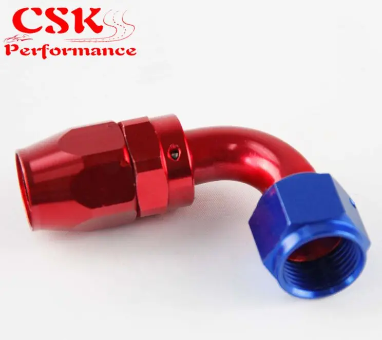 1X Aluminum AN8 45 Degree Swivel Oil Fuel Line Hose End Fitting Adapter BK / BL - Цвет: RED