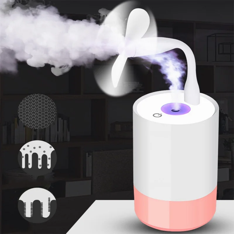 

Intelligent Air Humidifier Aroma Essential Oil Diffuser For Home Car Fogger Mist Maker With USB Night Light Small Fan Humidifier