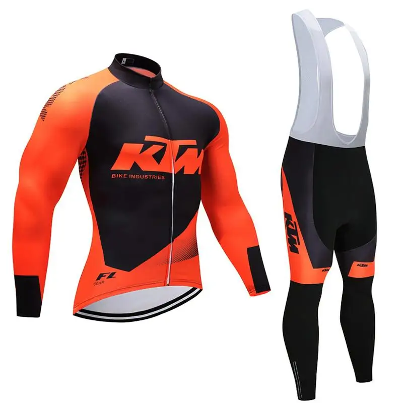 KTM Spring cycling jersey set ropa ciclismo Long sleeve MTB bike
